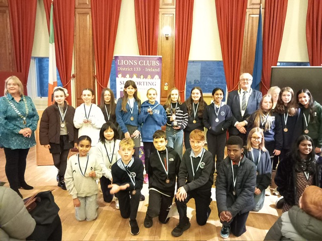 Dún Laoghaire Lions Club Peace Poster Contest participants